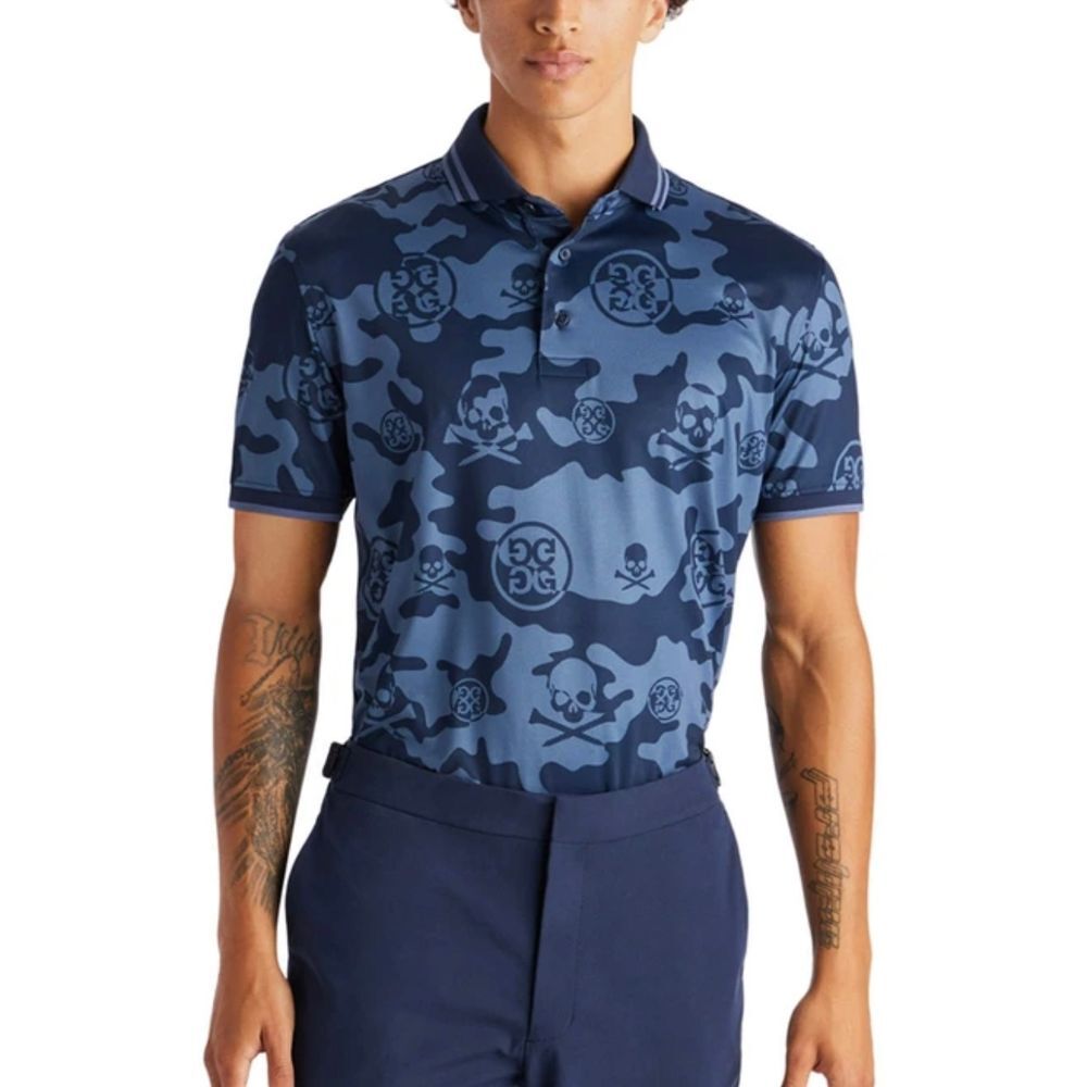 G/FORE Exploded Icon Blue Camo Polo Twilight - Size Large